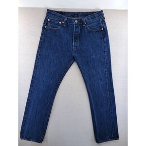 Levi's 501 Jeans Mens 33x32 Blue Button Fly Straight Leg Denim Mid Rise W32"